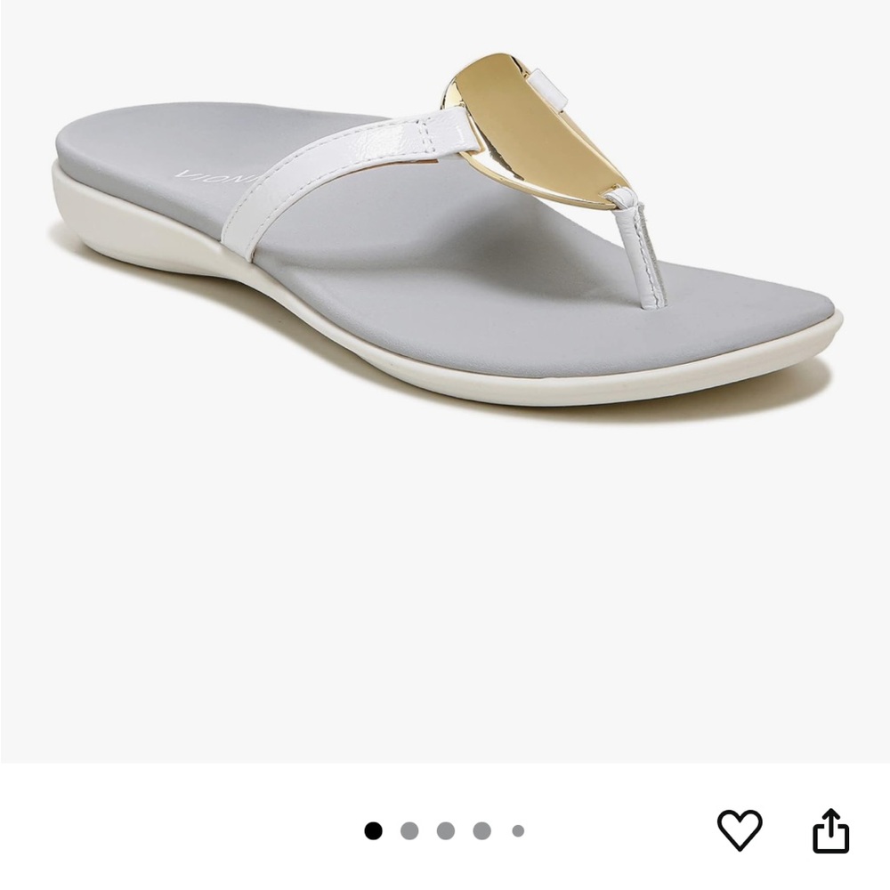 Vionic White and Gold Sandals
